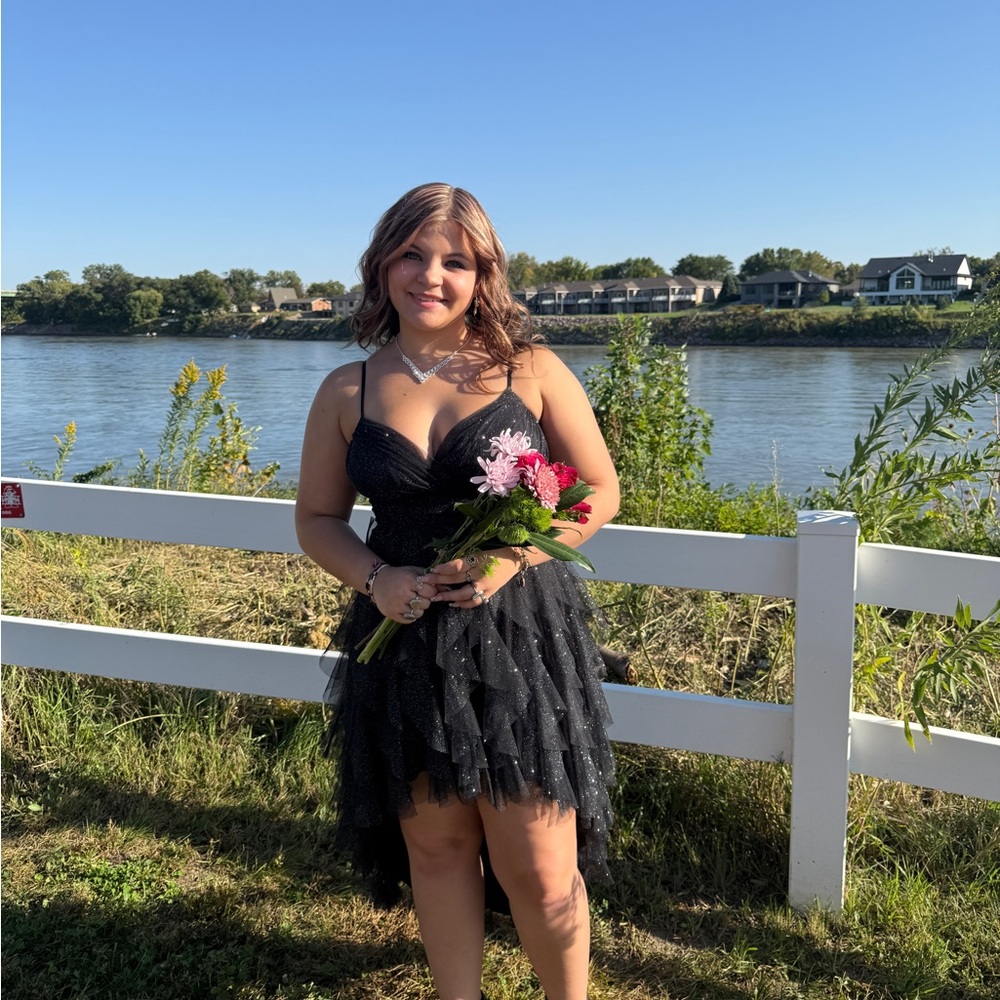 David's Bridal Black High Low Dress